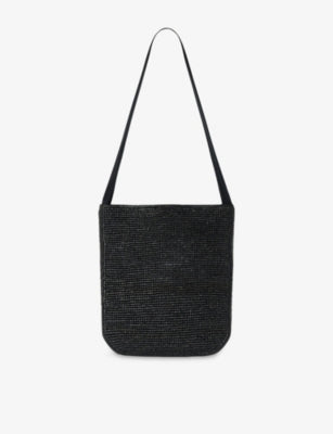 The Row Lori raffia shoulder bag with wide strap, UK version