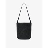 Lori Raffia Shoulder Bag - BLACK