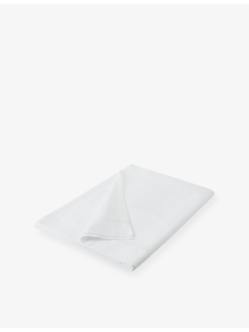 The White Company Savoy single cotton flat sheet, imported from the UK