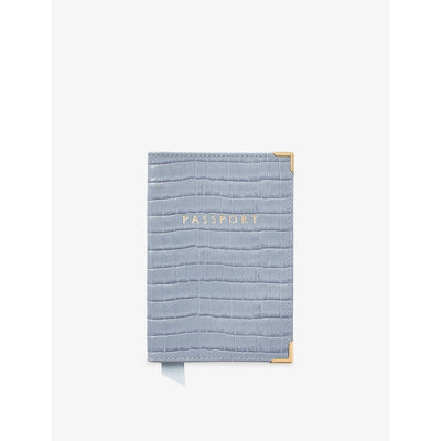selfridges Aspinal of London Crocodile-Embossed Patent-Leather Passport Cover- Buy online at McGrocer