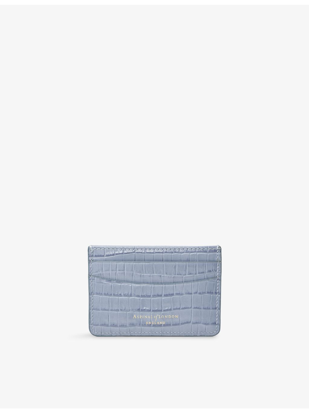 Aspinal of London slim crocodile-embossed leather card holder - British product