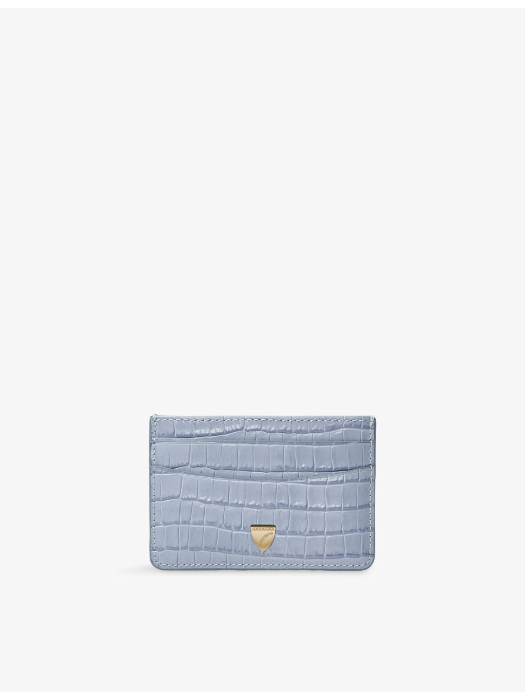 Aspinal of London slim crocodile-embossed leather card holder - British product