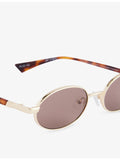 Le Specs Icicle oval-frame metal sunglasses, imported from the UK