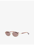 Le Specs Icicle oval-frame metal sunglasses, imported from the UK