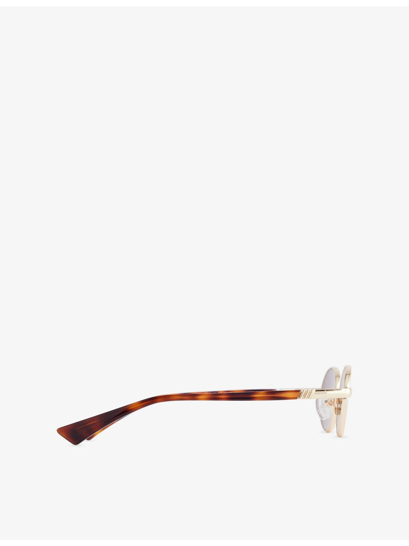 Le Specs Icicle oval-frame metal sunglasses, imported from the UK