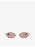 Le Specs Icicle oval-frame metal sunglasses, imported from the UK
