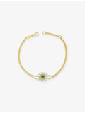 Suzanne Kalan 18ct gold evil eye bracelet, imported from the UK