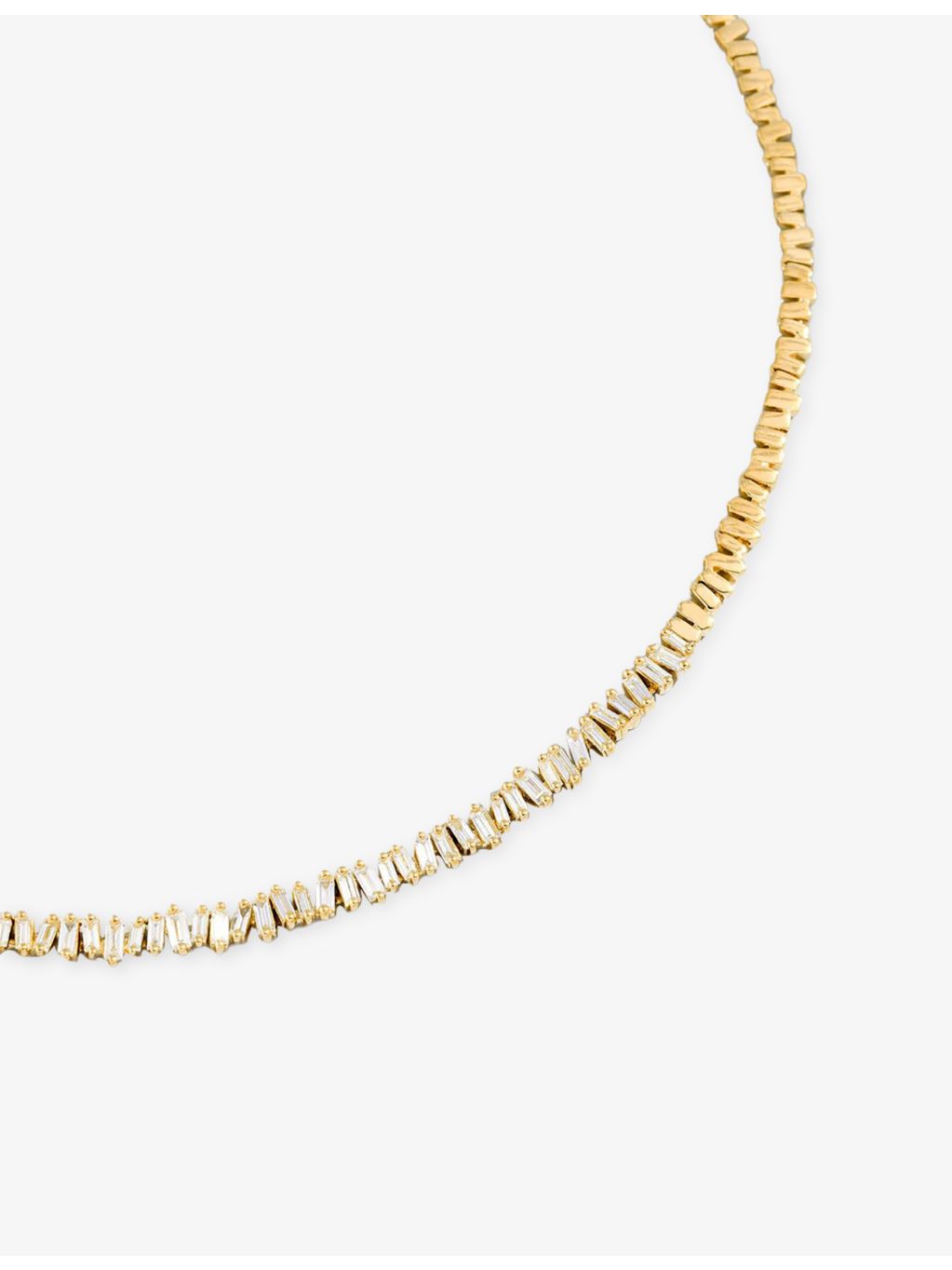 Suzanne Kalan 18ct gold diamond tennis necklace 5.15ct baguette (British brand)