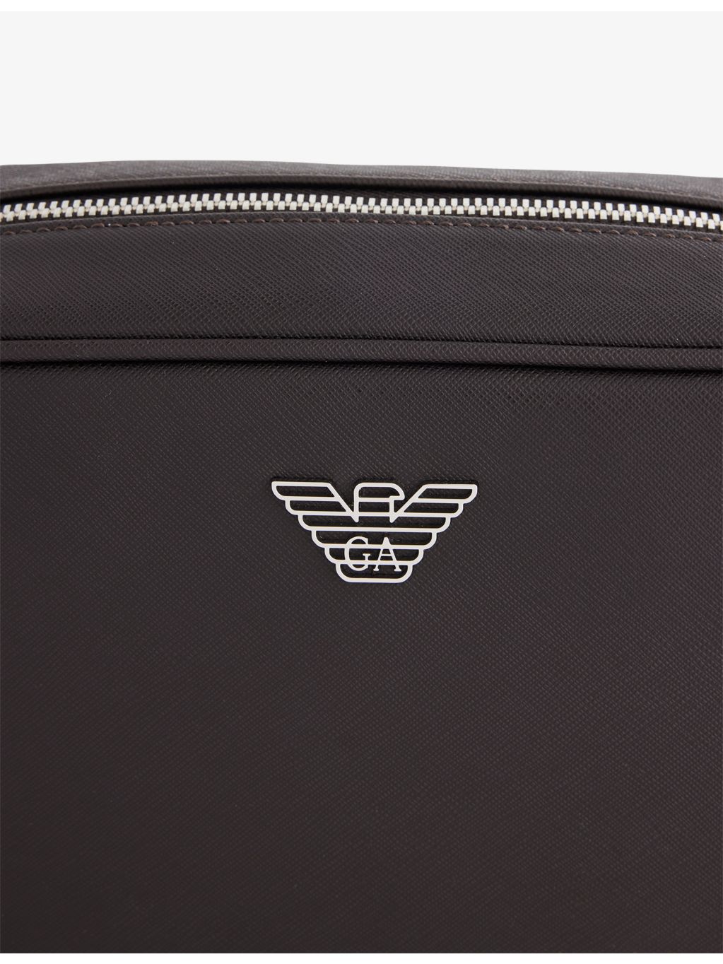 Emporio Armani faux-leather washbag with wristlet, imported from the UK