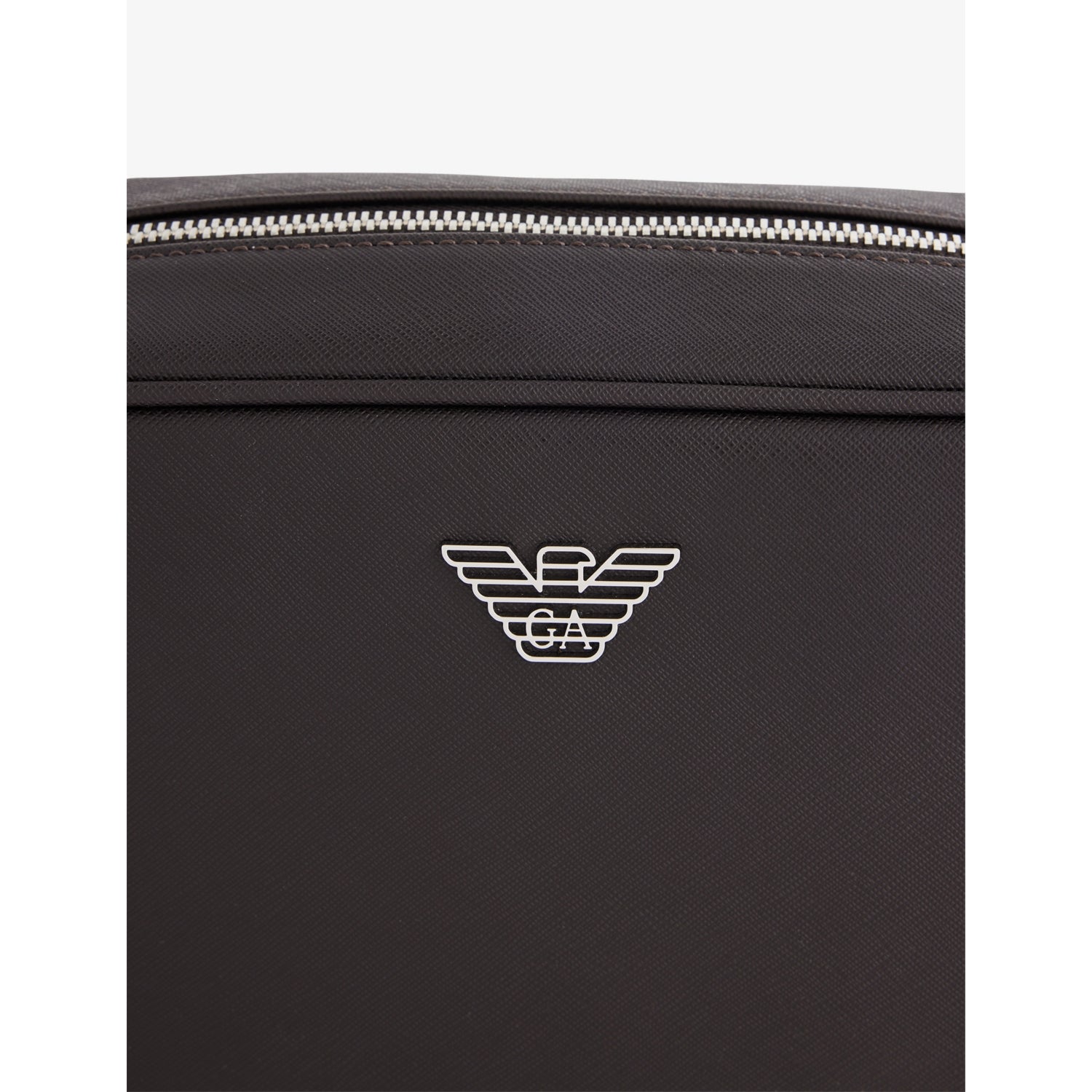 Emporio Armani faux-leather washbag with wristlet, imported from the UK