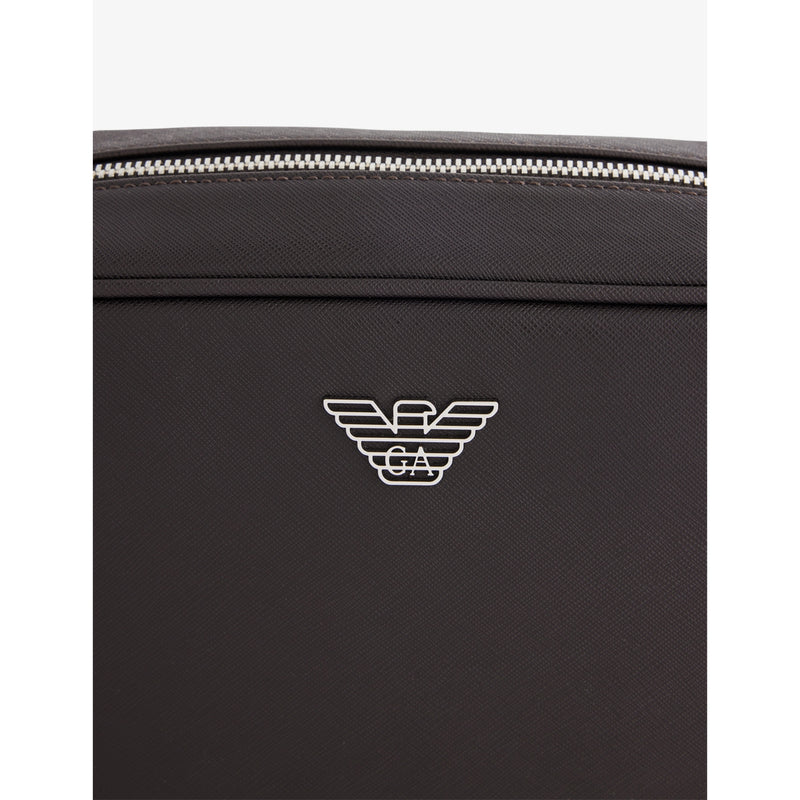 Emporio Armani faux-leather washbag with wristlet, imported from the UK
