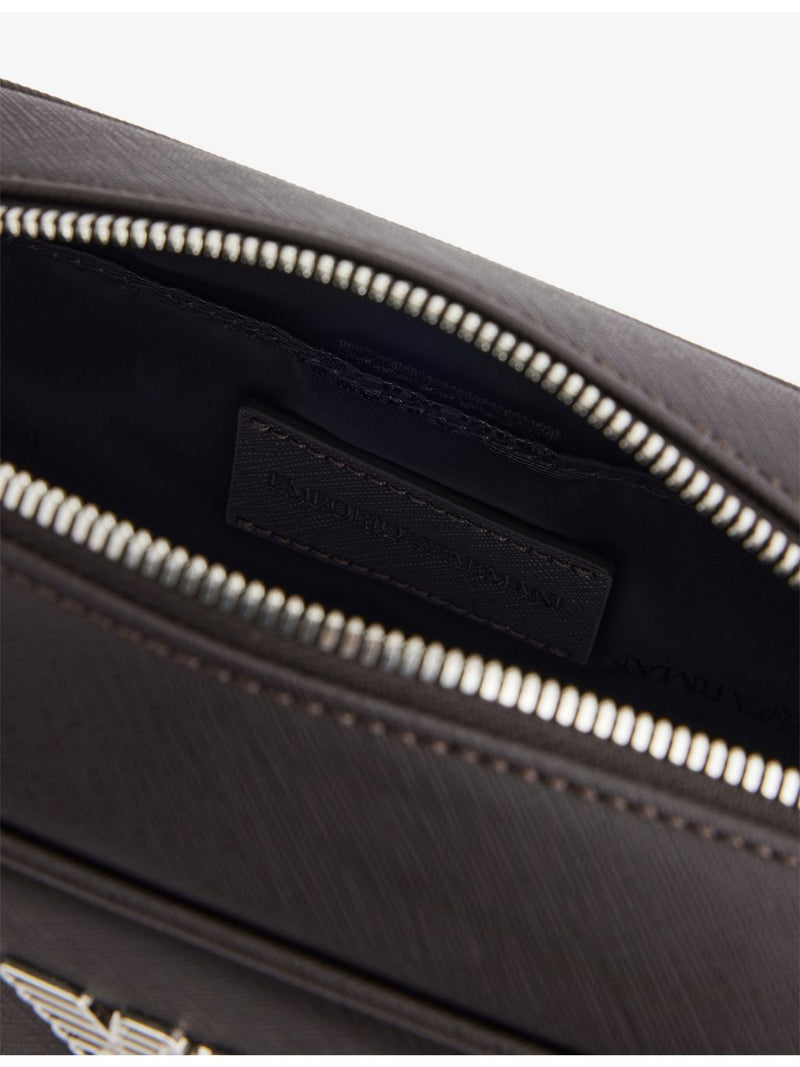 Emporio Armani faux-leather washbag with wristlet, imported from the UK