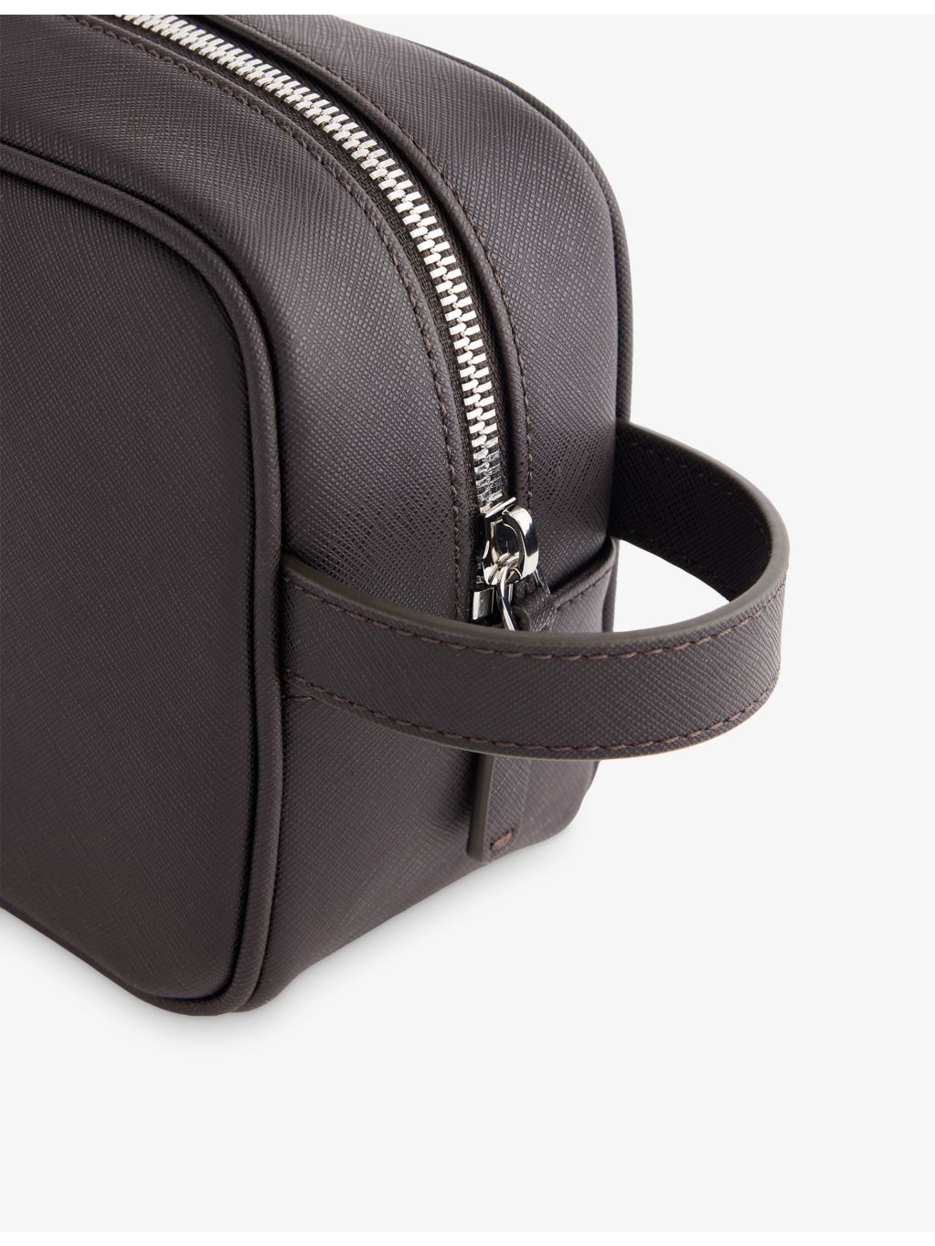 Emporio Armani faux-leather washbag with wristlet, imported from the UK