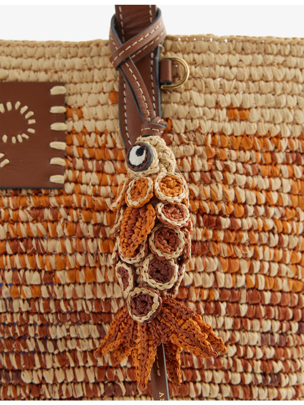 Anya Hindmarch large round raffia basket bag, UK version