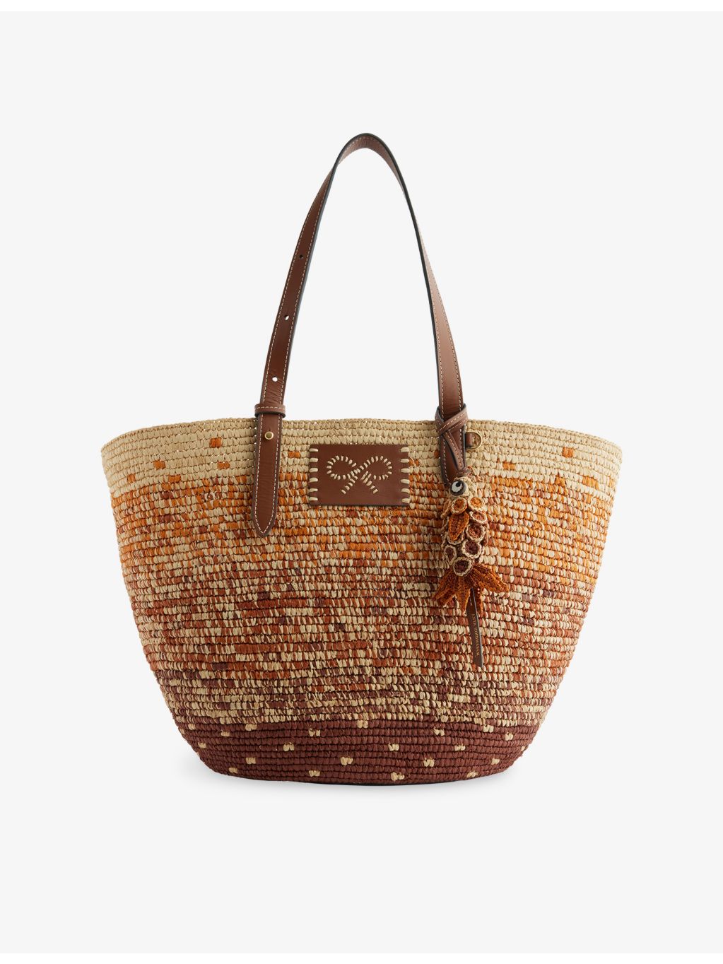 Anya Hindmarch large round raffia basket bag, UK version