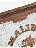 Anya Hindmarch raffia pochette with leather trim, 21cm height - British product