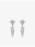 Y-Not 18ct gold flower diamond drop earrings 3.46ct, UK version
