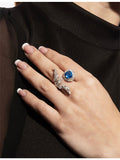 YEPREM 18ct gold diamond sapphire ring - British product