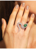 YEPREM Reign Supreme 18ct gold diamond and emerald ring, UK version