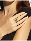 YEPREM Reign Supreme 18ct gold diamond and emerald ring (British brand)