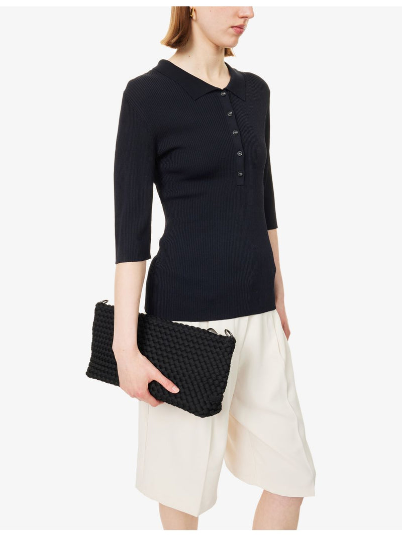 NAGHEDI halfmoon small woven shoulder bag, imported from the UK