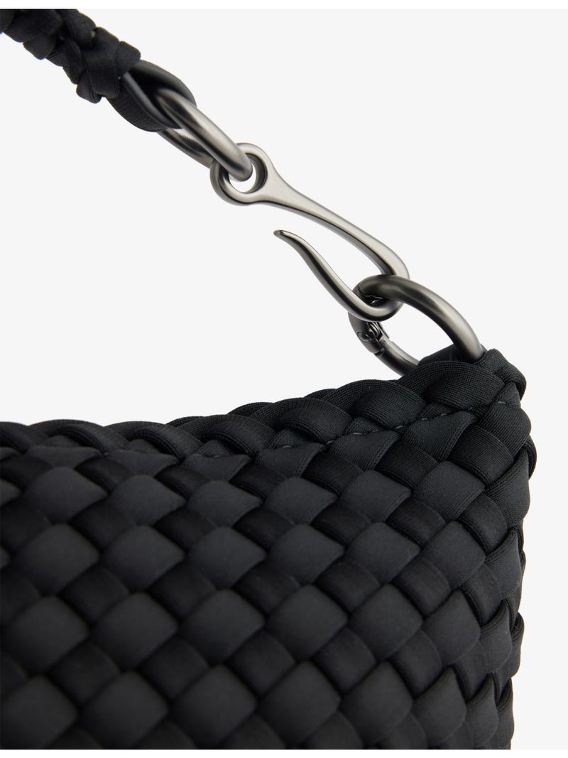 NAGHEDI halfmoon small woven shoulder bag, imported from the UK
