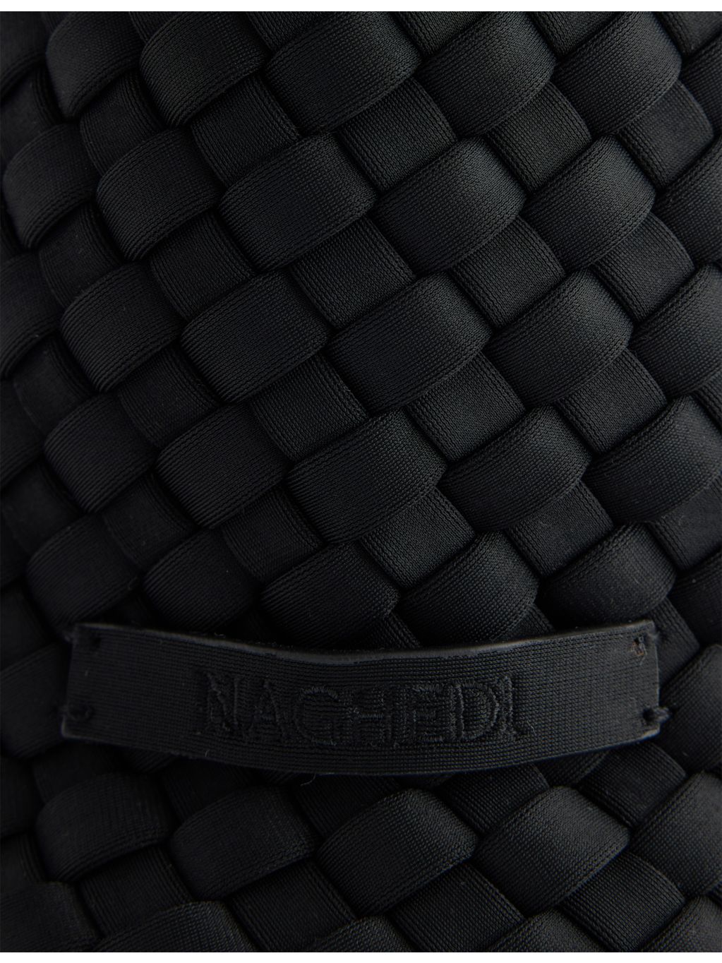 NAGHEDI halfmoon small woven shoulder bag, imported from the UK