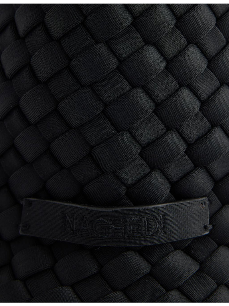 NAGHEDI halfmoon small woven shoulder bag, imported from the UK