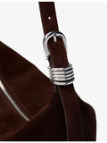 Whistles curved suede shoulder bag, imported from the UK