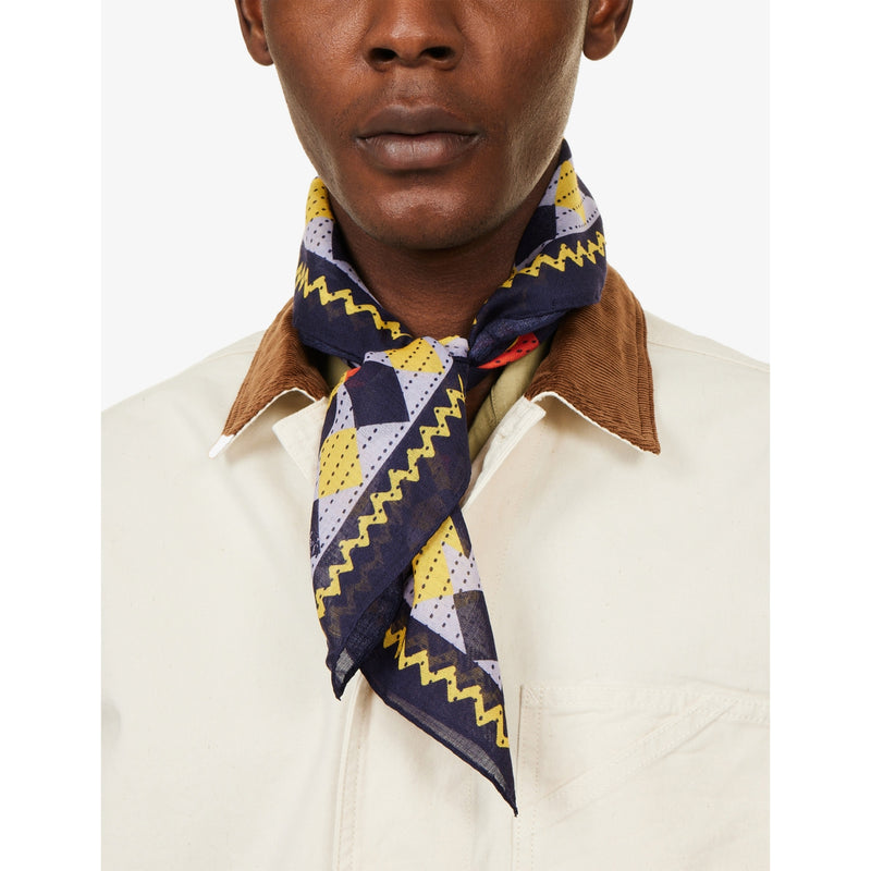 Drake's silk bandana scarf patchwork print, UK version