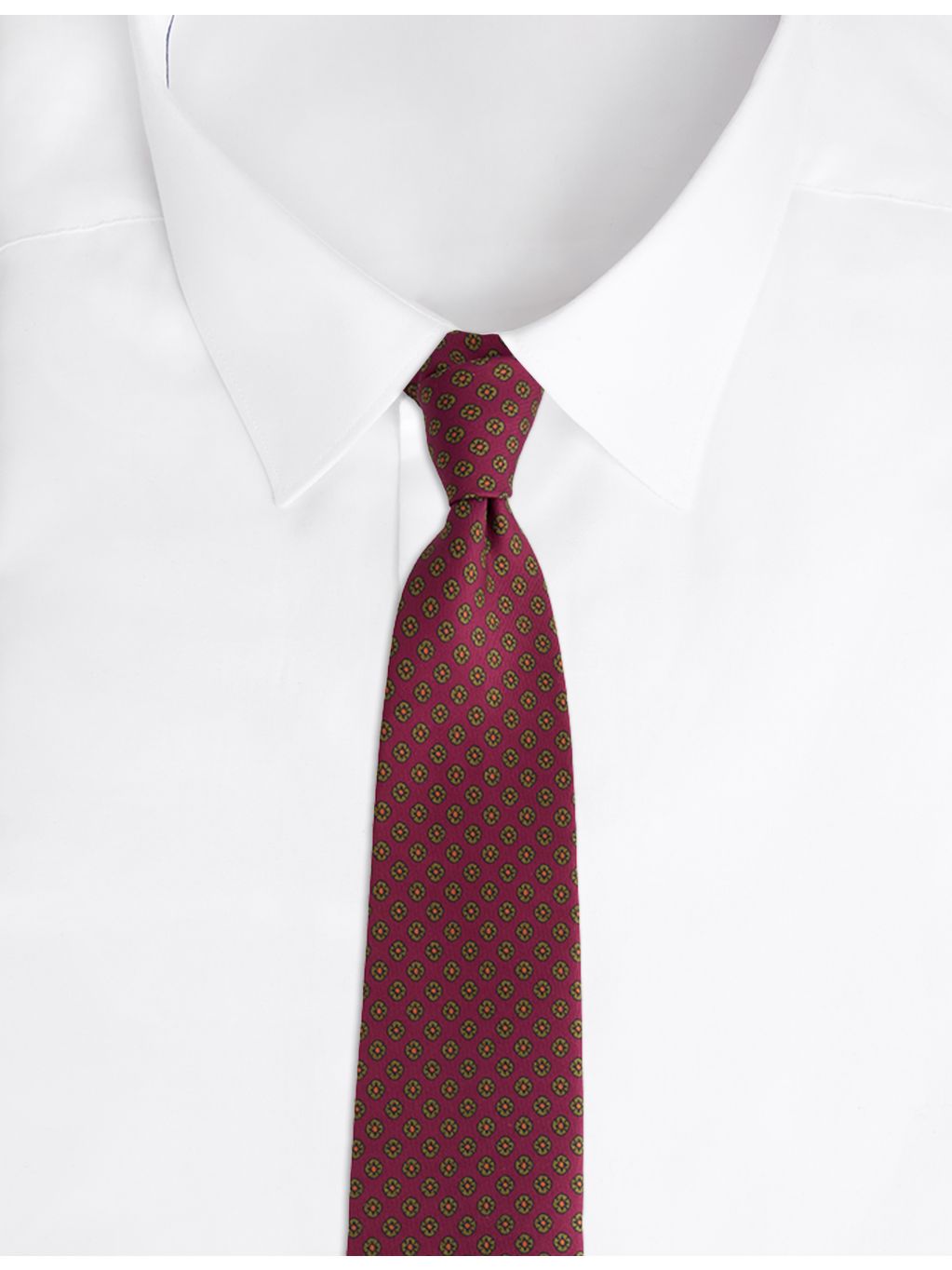 Drake's square flowers silk tie - 100% silk (British brand)
