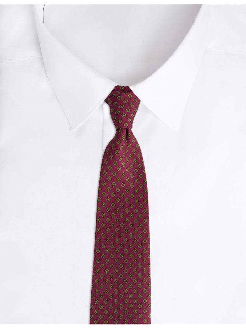 Drake's square flowers silk tie - 100% silk (British brand)