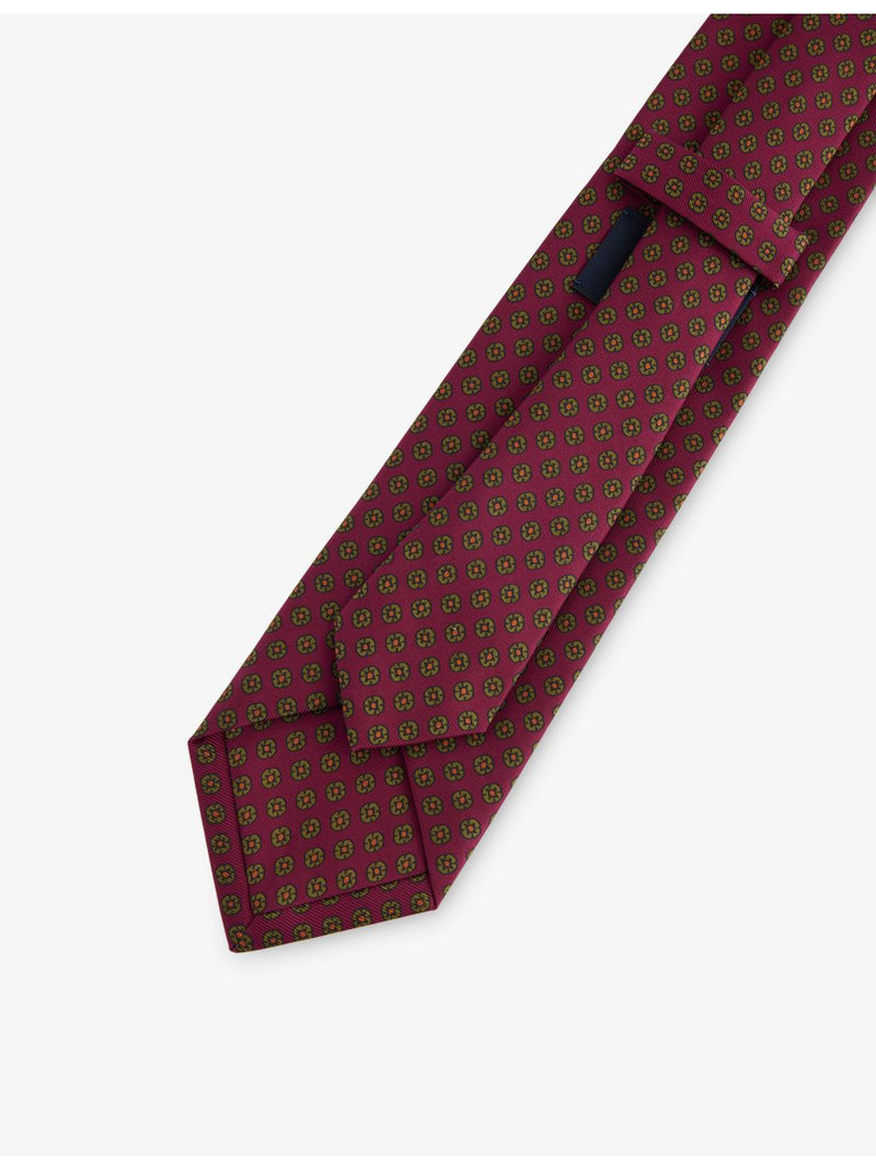 Drake's square flowers silk tie - 100% silk (British brand)