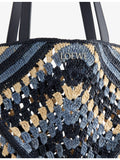 Loewe Puzzle Fold extra-large raffia shoulder bag - British product
