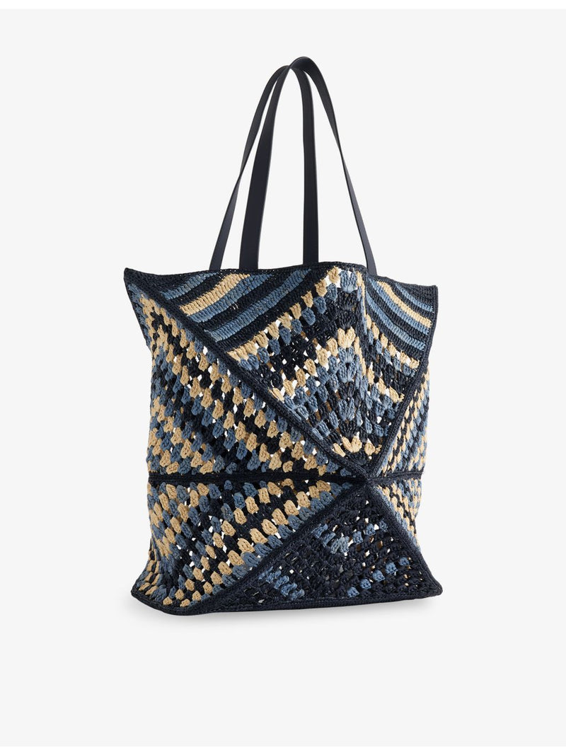 Loewe Puzzle Fold extra-large raffia shoulder bag - British product