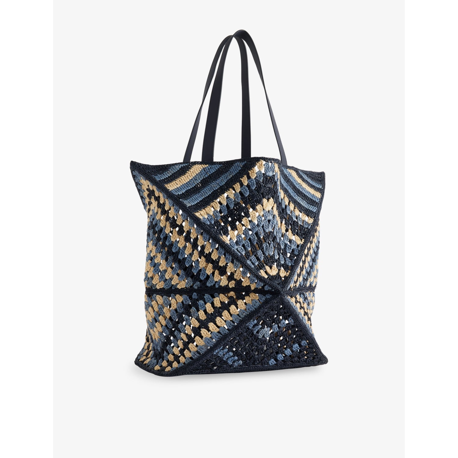 Loewe Puzzle Fold extra-large raffia shoulder bag - British product