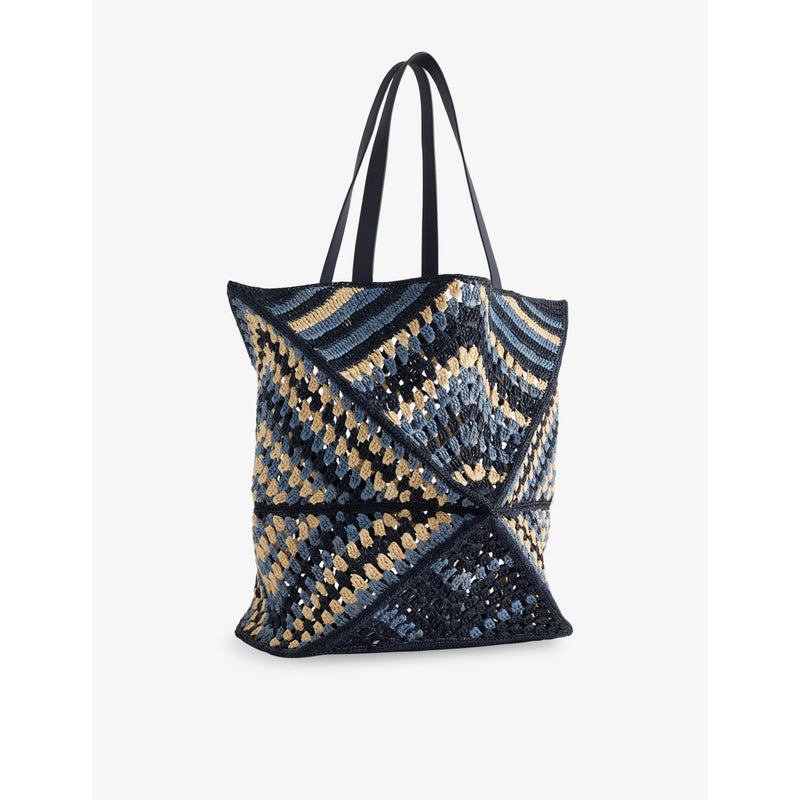 Loewe Puzzle Fold extra-large raffia shoulder bag - British product