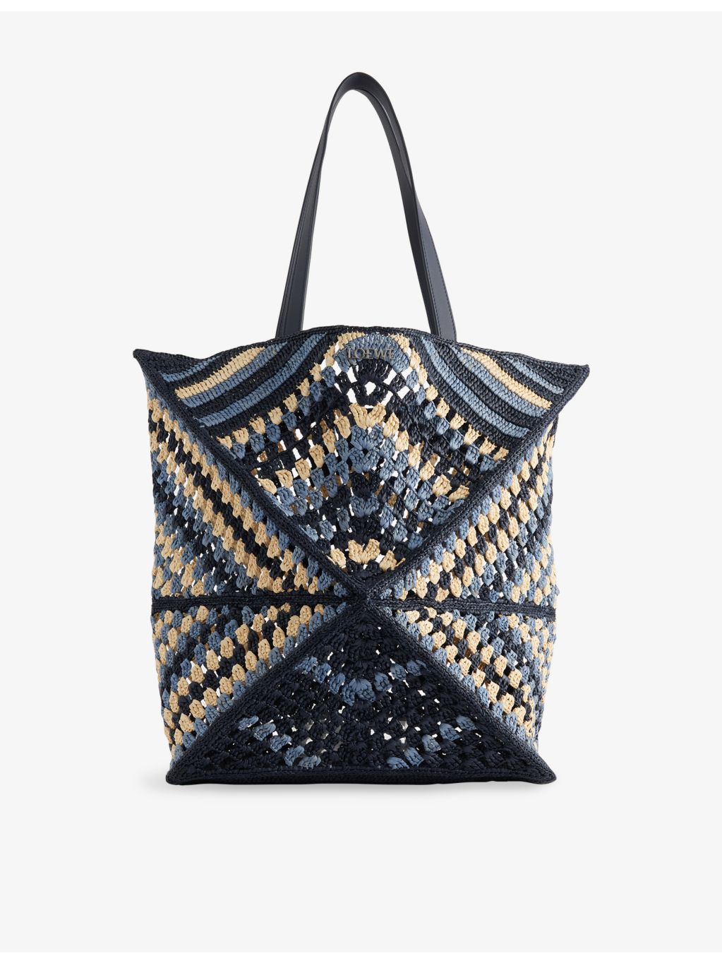 Loewe Puzzle Fold extra-large raffia shoulder bag - British product