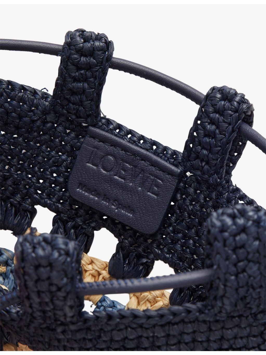 Loewe embroidered raffia pouch bag 21cm - British product