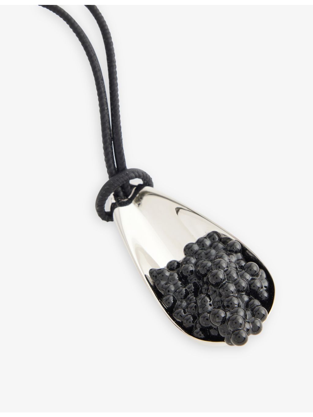 Loewe brass and leather caviar spoon charm, UK version