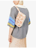 STAUD beaded handbag with floral print and glass beads - British product