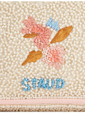 STAUD beaded handbag with floral print and glass beads - British product