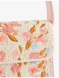 STAUD beaded handbag with floral print and glass beads - British product