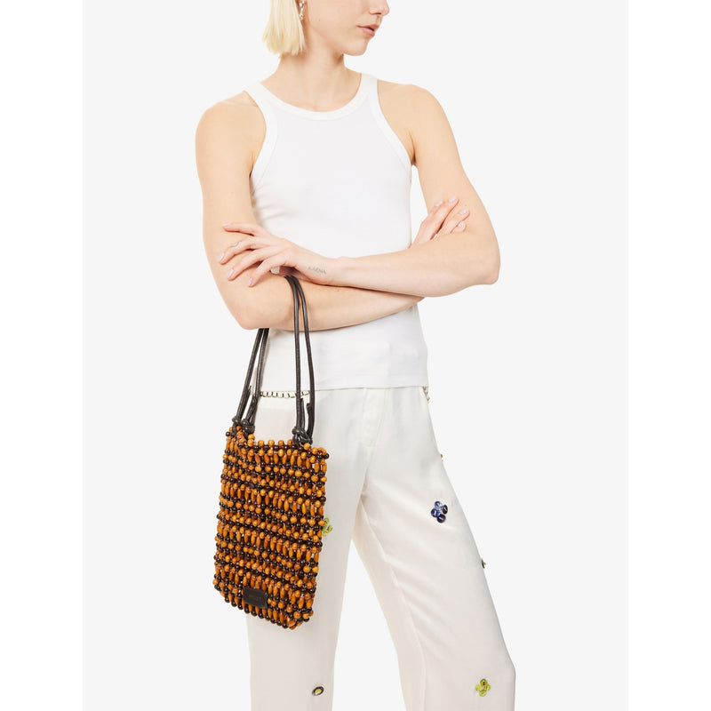STAUD Drift wooden beaded mini shoulder bag, UK version