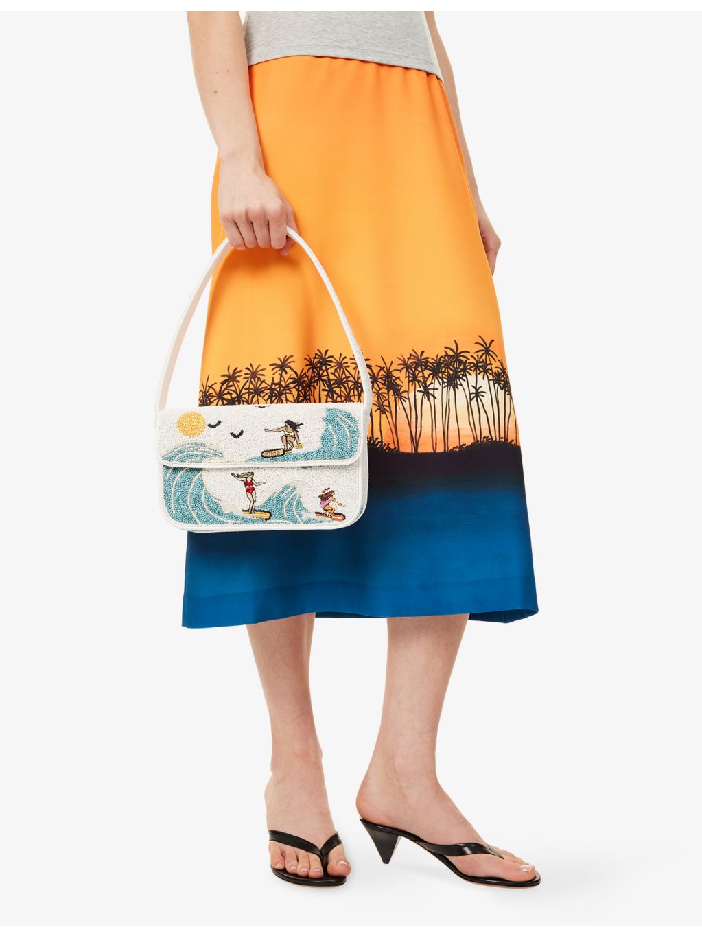 STAUD beaded handbag Tommy Surf Babe 30cm (British brand)