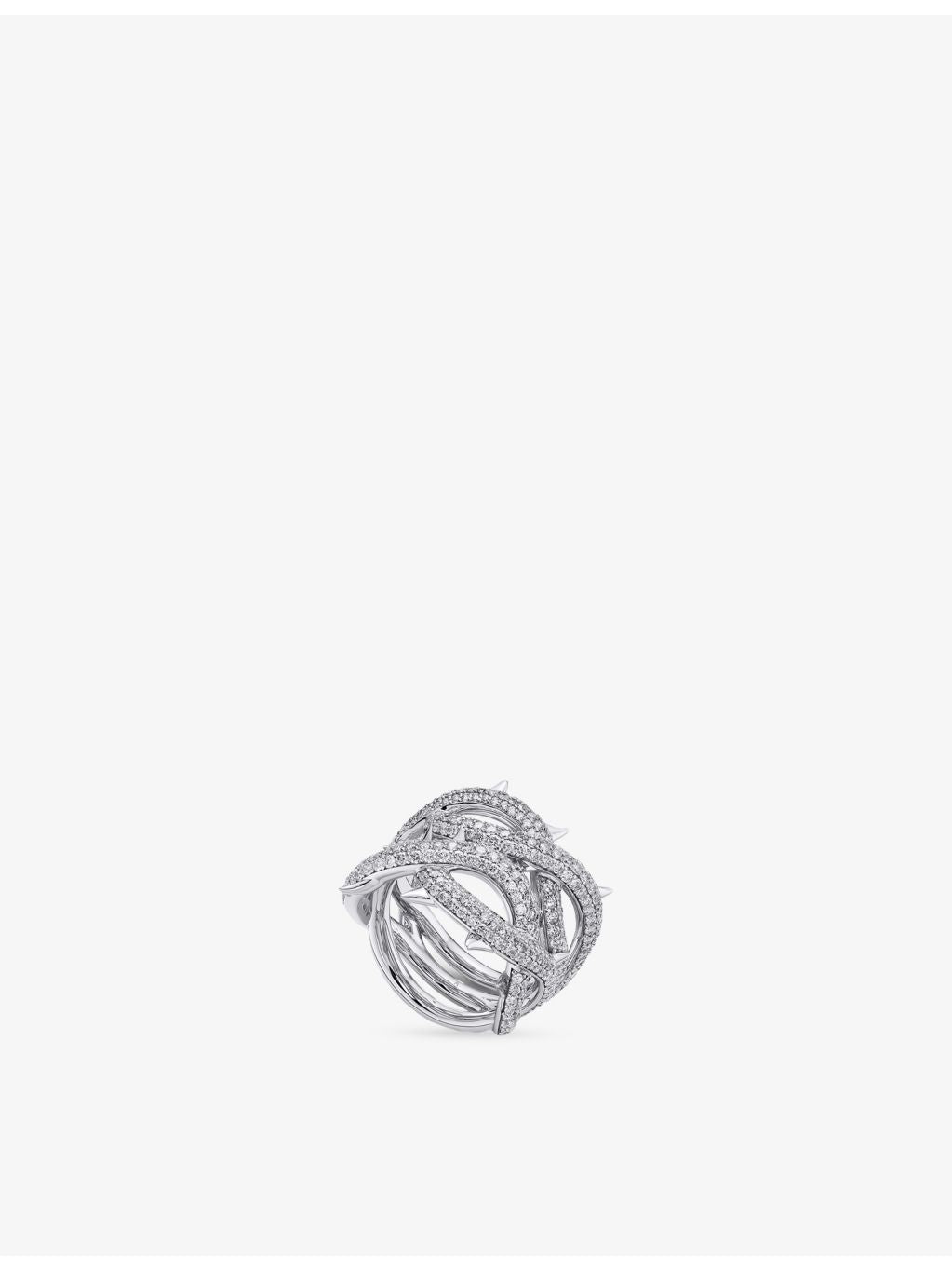 Alex Moss Crown of Thorns 14ct white gold diamond ring, UK version