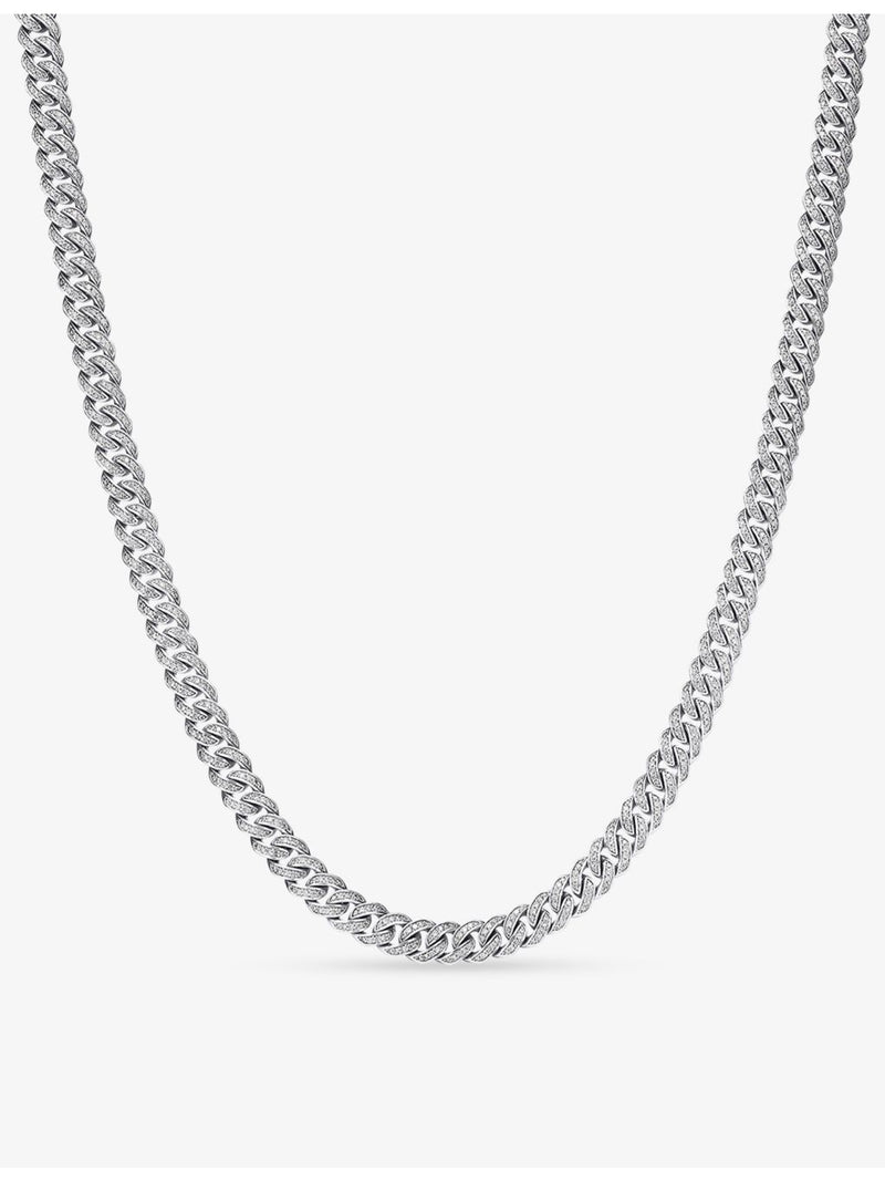 Alex Moss 14ct white-gold diamond necklace 4.96ct (British brand)