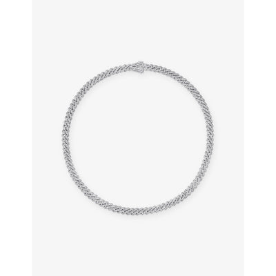 selfridges Alex Moss Cuban 14ct White Gold and 4.96ct Diamond Necklace- Buy online at McGrocer