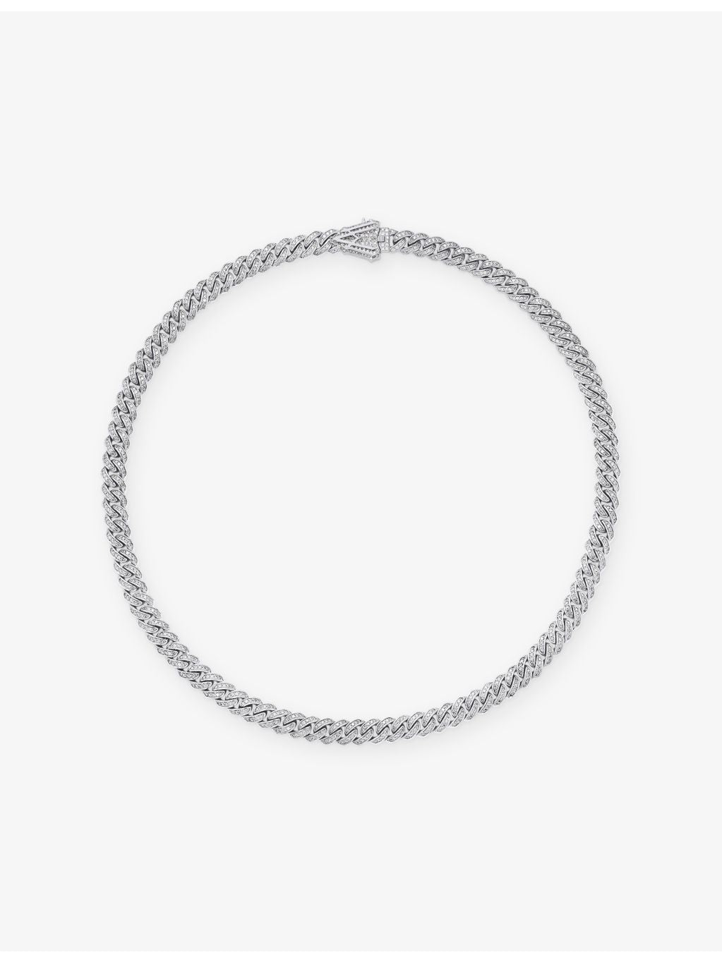 Alex Moss 14ct white-gold diamond necklace 4.96ct (British brand)