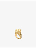 Alex Moss 14ct yellow gold diamond skull ring (British brand)